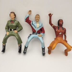 Vintage 1950s Hartland Plastics Roy Rogers Dale Evans Chief Thunderbird Figures
